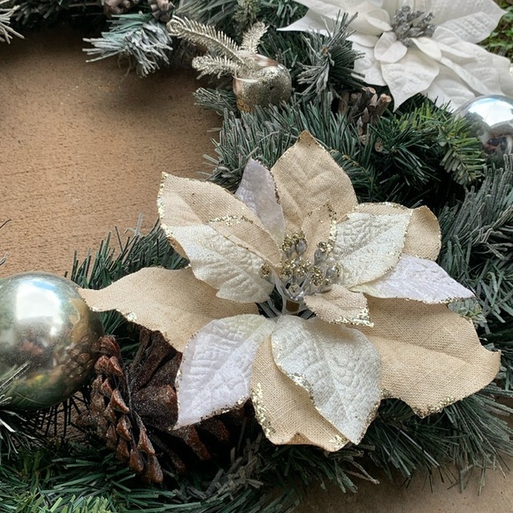 Christmas wreath super large outdoor door glitter holidays - Picture 11 of 13